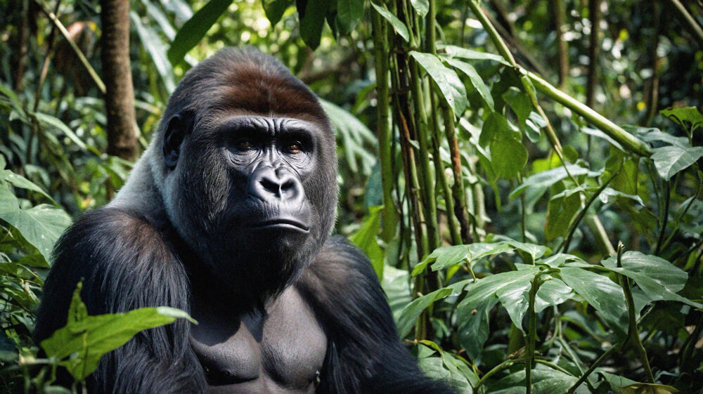 Gorilla in Congo rainforest